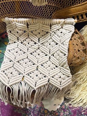 Handmade Macramé Wall Hanging - Cream Boho Accent